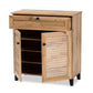 Coolidge Modern and Contemporary Oak Brown Finished Wood 1-Drawer Shoe Storage Cabinet FredCo