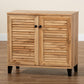 Coolidge Modern and Contemporary Oak Brown Finished Wood 2-Door Shoe Storage Cabinet FredCo