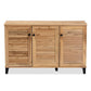 Coolidge Modern and Contemporary Oak Brown Finished Wood 3-Door Shoe Storage Cabinet FredCo