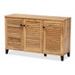 Coolidge Modern and Contemporary Oak Brown Finished Wood 3-Door Shoe Storage Cabinet FredCo