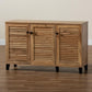 Coolidge Modern and Contemporary Oak Brown Finished Wood 3-Door Shoe Storage Cabinet FredCo