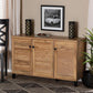 Coolidge Modern and Contemporary Oak Brown Finished Wood 3-Door Shoe Storage Cabinet FredCo