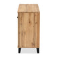 Coolidge Modern and Contemporary Oak Brown Finished Wood 3-Door Shoe Storage Cabinet FredCo