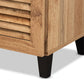 Coolidge Modern and Contemporary Oak Brown Finished Wood 3-Door Shoe Storage Cabinet with Drawer FredCo