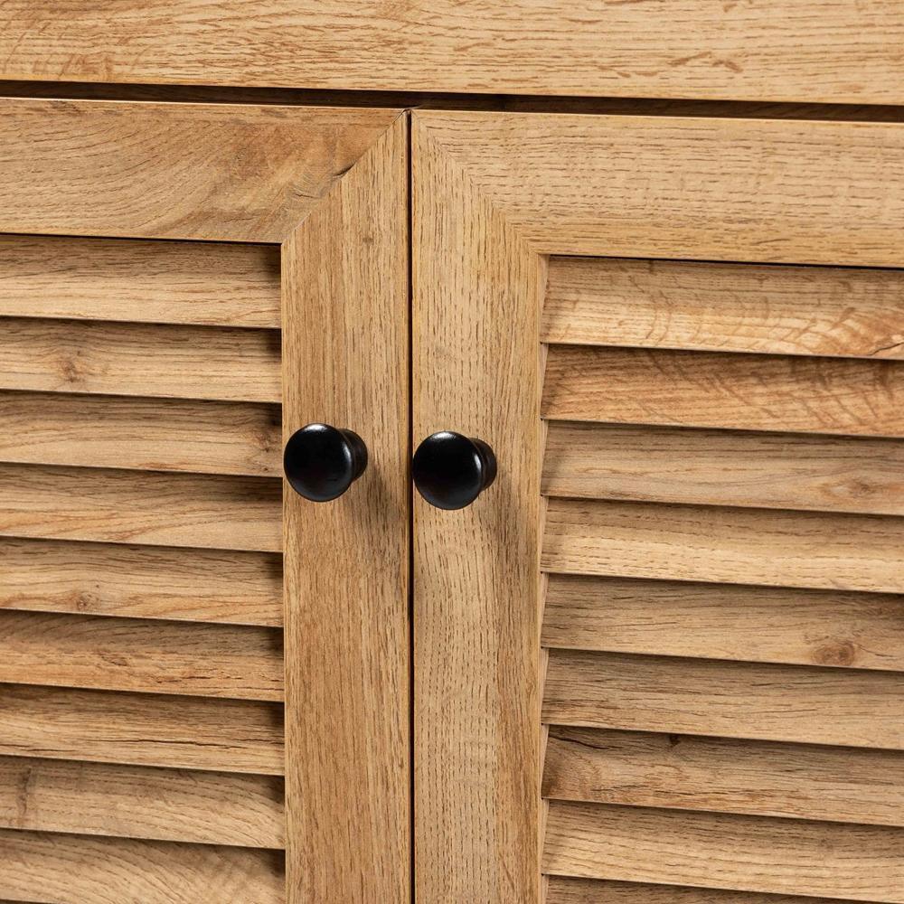 Coolidge Modern and Contemporary Oak Brown Finished Wood 5-Shelf Shoe Storage Cabinet FredCo