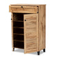 Coolidge Modern and Contemporary Oak Brown Finished Wood 5-Shelf Shoe Storage Cabinet FredCo