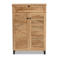 Coolidge Modern and Contemporary Oak Brown Finished Wood 5-Shelf Shoe Storage Cabinet FredCo
