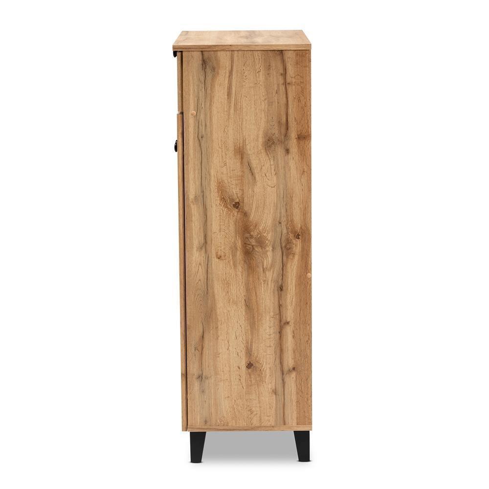 Coolidge Modern and Contemporary Oak Brown Finished Wood 5-Shelf Shoe Storage Cabinet FredCo