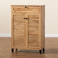 Coolidge Modern and Contemporary Oak Brown Finished Wood 5-Shelf Shoe Storage Cabinet FredCo