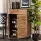 Coolidge Modern and Contemporary Oak Brown Finished Wood 5-Shelf Shoe Storage Cabinet FredCo