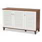 Coolidge Modern and Contemporary Walnut Finished 8-Shelf Wood Shoe Storage Cabinet FredCo