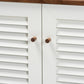 Coolidge Modern and Contemporary Walnut Finished 8-Shelf Wood Shoe Storage Cabinet FredCo