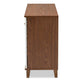 Coolidge Modern and Contemporary Walnut Finished 8-Shelf Wood Shoe Storage Cabinet FredCo