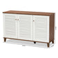 Coolidge Modern and Contemporary Walnut Finished 8-Shelf Wood Shoe Storage Cabinet FredCo