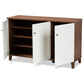Coolidge Modern and Contemporary Walnut Finished 8-Shelf Wood Shoe Storage Cabinet FredCo
