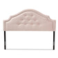 Cora Modern and Contemporary Light Pink Velvet Fabric Upholstered Full Size Headboard FredCo