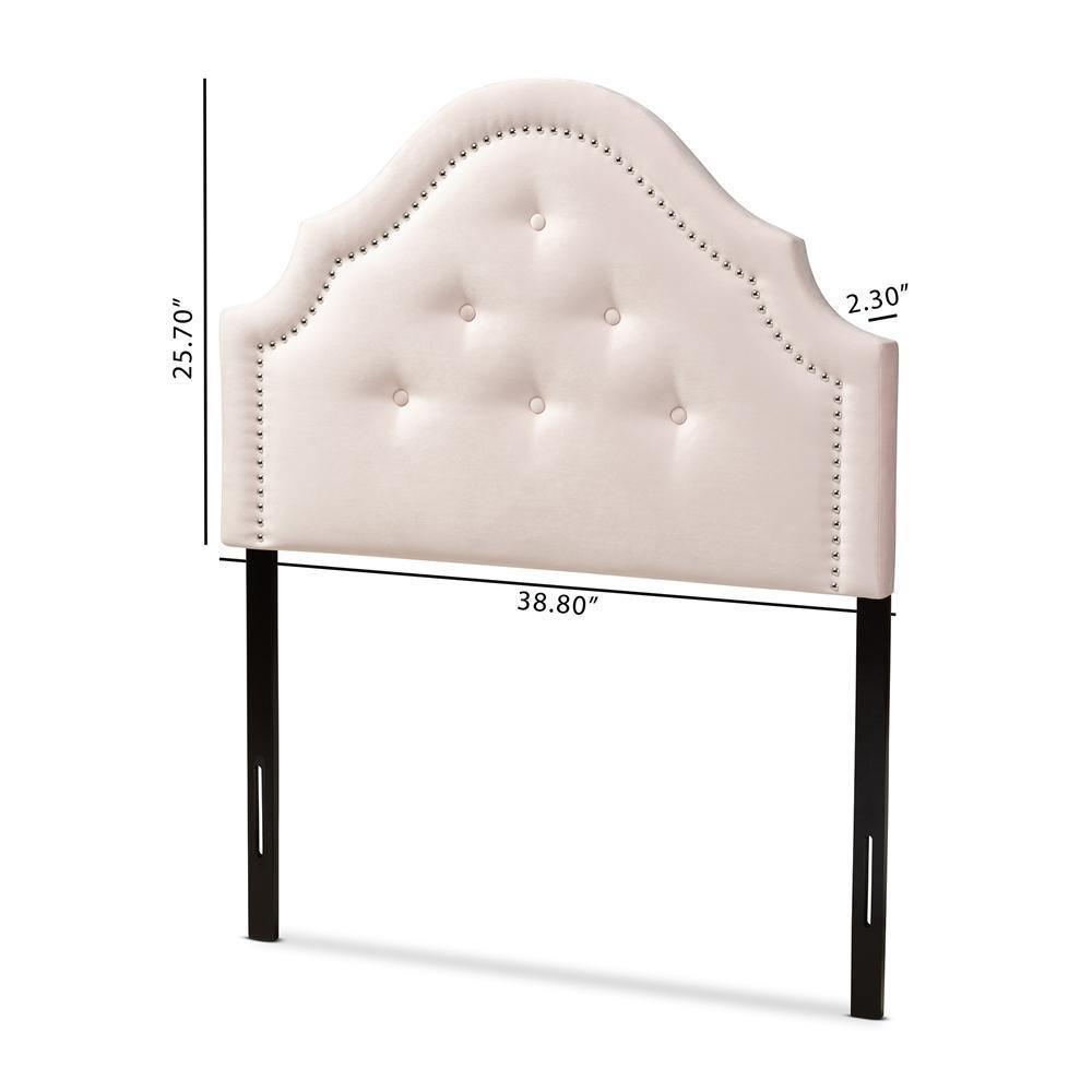Cora Modern and Contemporary Light Pink Velvet Fabric Upholstered Twin Size Headboard FredCo