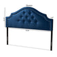 Cora Modern and Contemporary Royal Blue Velvet Fabric Upholstered Full Size Headboard FredCo