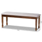 Corey Modern and Contemporary Grey Fabric Upholstered and Walnut Brown Finished Wood Dining Bench FredCo