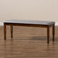 Corey Modern and Contemporary Grey Fabric Upholstered and Walnut Brown Finished Wood Dining Bench FredCo