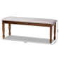 Corey Modern and Contemporary Grey Fabric Upholstered and Walnut Brown Finished Wood Dining Bench FredCo
