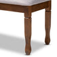 Corey Modern and Contemporary Grey Fabric Upholstered and Walnut Brown Finished Wood Dining Bench FredCo