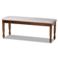 Corey Modern and Contemporary Grey Fabric Upholstered and Walnut Brown Finished Wood Dining Bench FredCo