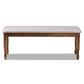 Corey Modern and Contemporary Grey Fabric Upholstered and Walnut Brown Finished Wood Dining Bench FredCo
