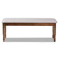 Corey Modern and Contemporary Grey Fabric Upholstered and Walnut Brown Finished Wood Dining Bench FredCo