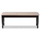 Corey Modern and Contemporary Sand Fabric Upholstered and Dark Brown Finished Wood Dining Bench FredCo