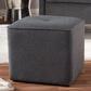 Corinne Modern and Contemporary Dark Grey Fabric Upholstered Ottoman FredCo