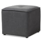 Corinne Modern and Contemporary Dark Grey Fabric Upholstered Ottoman FredCo