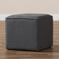 Corinne Modern and Contemporary Dark Grey Fabric Upholstered Ottoman FredCo