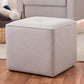 Corinne Modern and Contemporary Light Grey Fabric Upholstered Ottoman FredCo