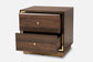 Cormac Mid-Century Modern Transitional Walnut Brown Finished Wood and Gold Metal 2-Drawer Nightstand FredCo