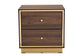Cormac Mid-Century Modern Transitional Walnut Brown Finished Wood and Gold Metal 2-Drawer Nightstand FredCo