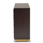 Cormac Modern and Contemporary Espresso Brown Finished Wood and Gold Metal 8-Drawer Dresser FredCo