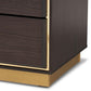 Cormac Modern and Contemporary Espresso Brown Finished Wood and Gold Metal 8-Drawer Dresser FredCo