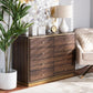 Cormac Modern and Contemporary Walnut Brown Finished Wood and Gold Metal 8-Drawer Dresser FredCo