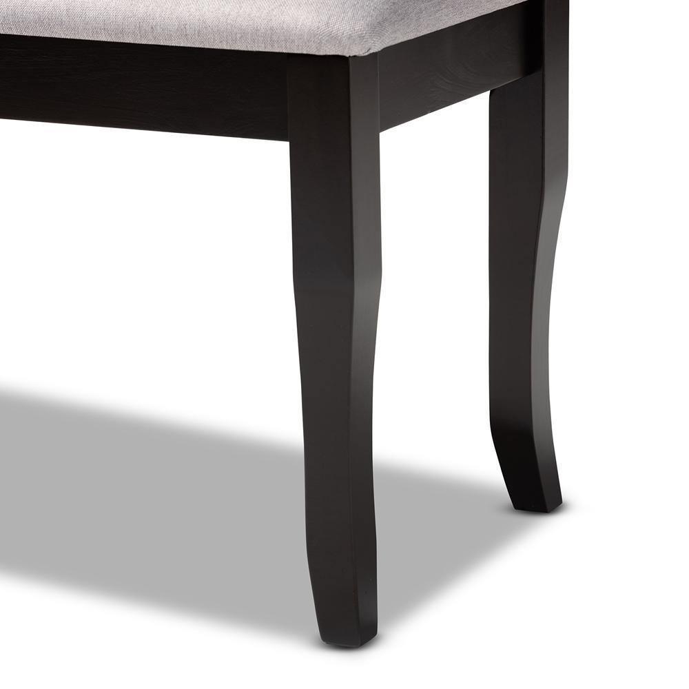 Cornelie Modern and Contemporary Transitional Grey Fabric Upholstered and Dark Brown Finished Wood Dining Bench FredCo
