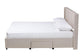 Coronado Mid-Century Modern Transitional Beige Fabric Full Size 3-Drawer Storage Platform Bed FredCo