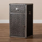 Cosette Vintage Industrial Silver Metal Floral Accent Cabinet FredCo