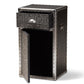 Cosette Vintage Industrial Silver Metal Floral Accent Cabinet FredCo
