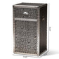 Cosette Vintage Industrial Silver Metal Floral Accent Cabinet FredCo