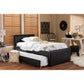 Cosmo Modern and Contemporary Black Faux Leather Twin Size Trundle Bed FredCo