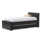 Cosmo Modern and Contemporary Black Faux Leather Twin Size Trundle Bed FredCo