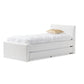 Cosmo Modern and Contemporary White Faux Leather Twin Size Trundle Bed FredCo