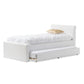 Cosmo Modern and Contemporary White Faux Leather Twin Size Trundle Bed FredCo