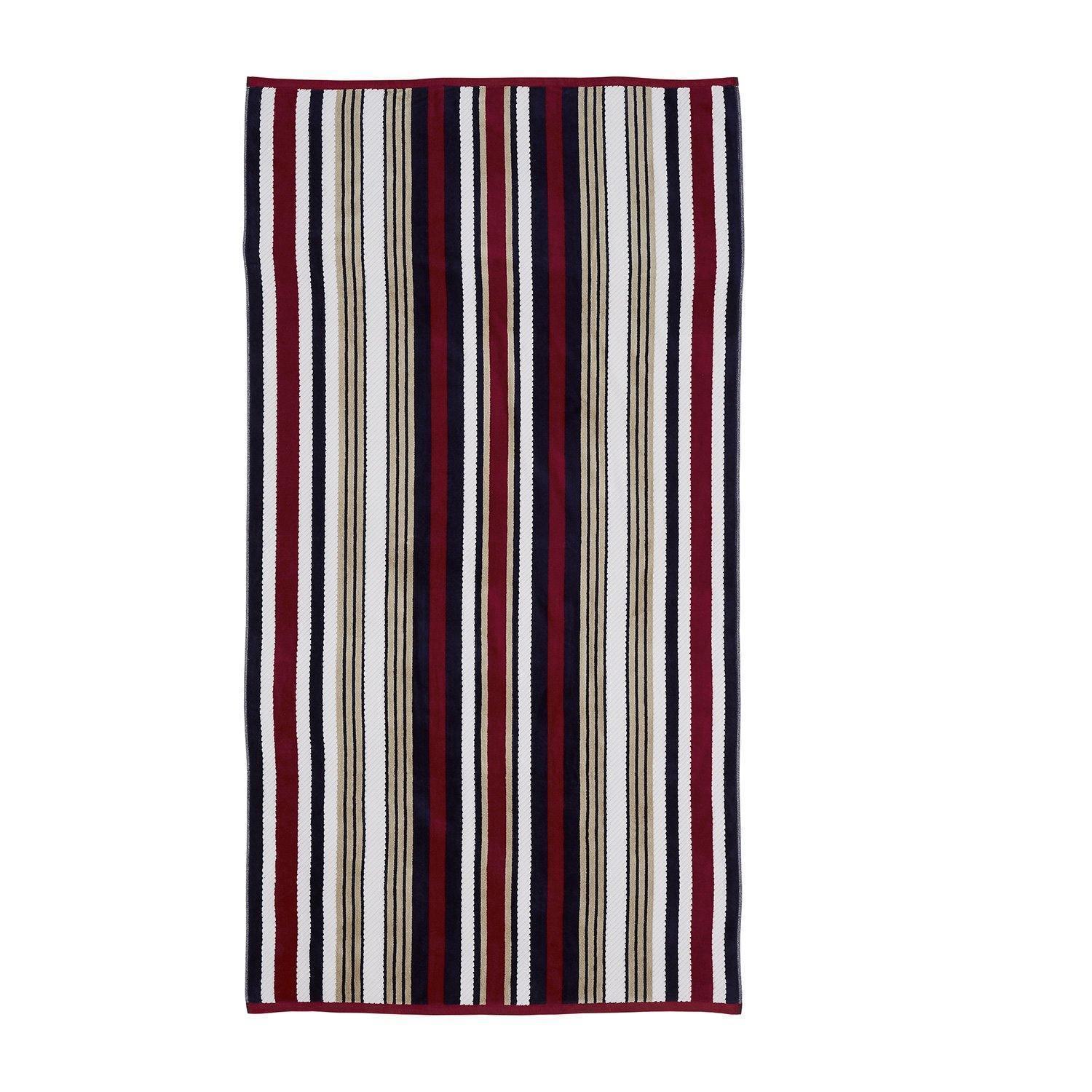 Cotton Rope Textured (set of 2) Oversized Beach Towel - Red FredCo