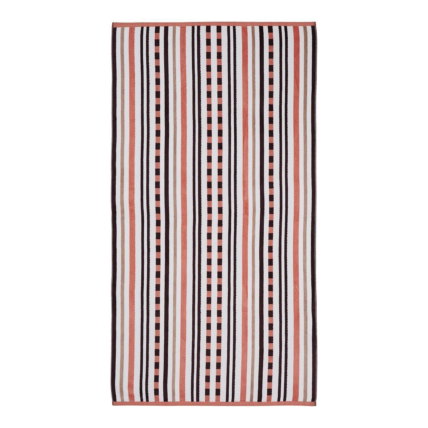 Cotton Stitch Stripe Textured (set of 2) Oversized Beach Towel FredCo